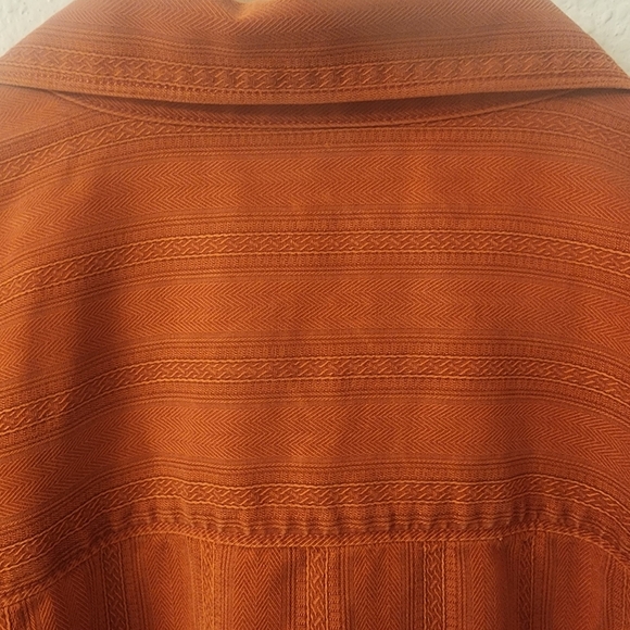Tommy Bahama Martini Glass 100% Silk Rust Orange Longsleeve Shirt Mens XXL - Picture 8 of 10